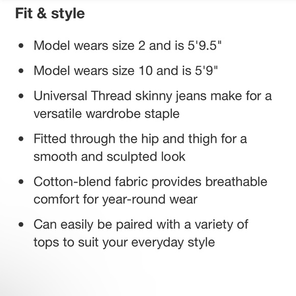 NWT ✅ UNIVERSAL THREAD 💚 HIGH- RISE SKINNY JEANS (27” Waist) ⭐️ - Picture 5 of 8